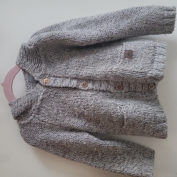 Tocoto vintage bear knit button up hooded sweater 4 years - Picture 1 of 6